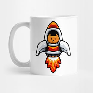 Cat With Rocket Space Mug